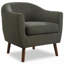 Fauteuil d'appoint à accoudoir simple, style Mid-Century, tissu gris froid revêtu de pieds en bois massif au fini espresso