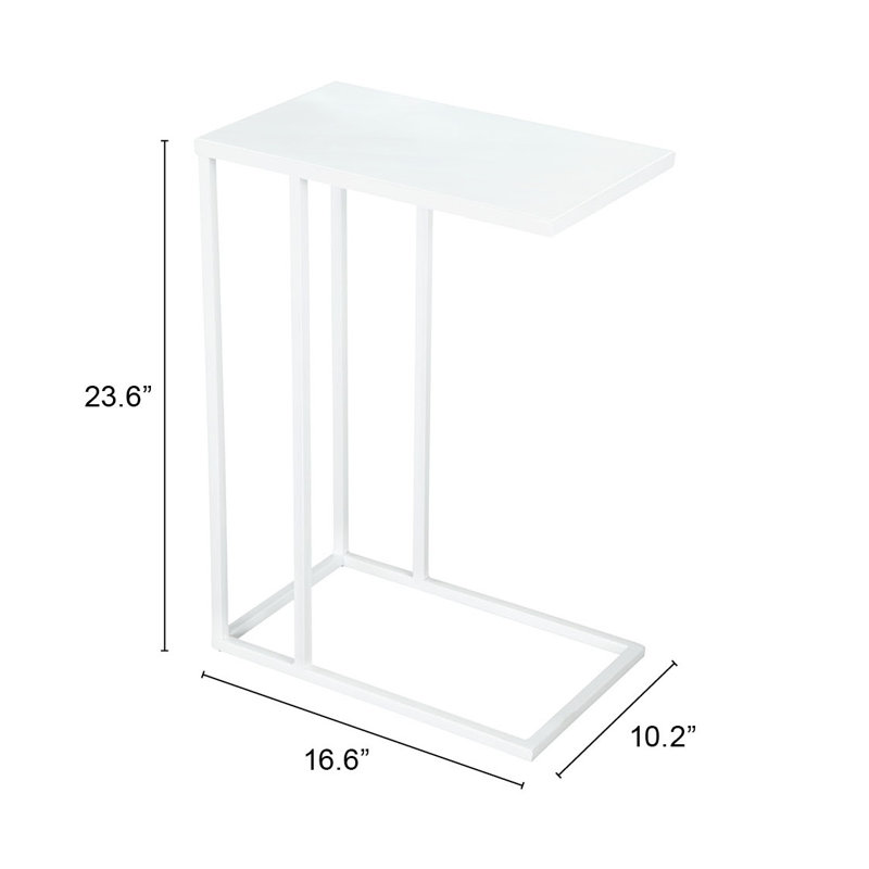 Tanu End Table, 23" H x 19" W x 11" D, White