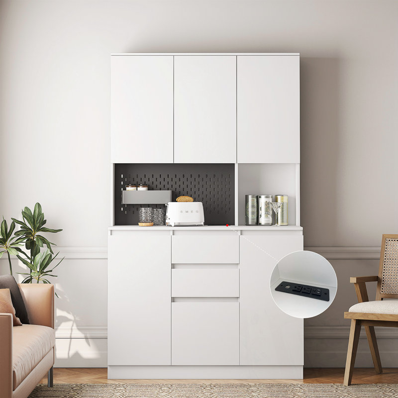 Ensemble de cuisine avec 2 tiroirs et 6 portes, Blanc