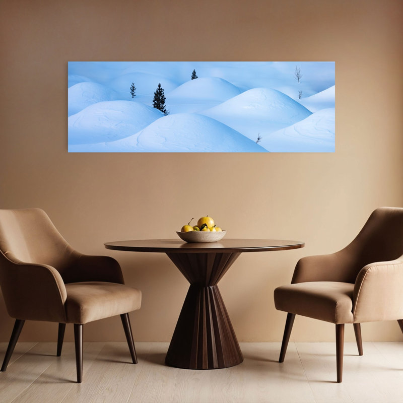 Serene Snowy Hills 1 Piece Wrapped Canvas Panoramic Wall Art, 40.64 cm H x 121.92 cm W