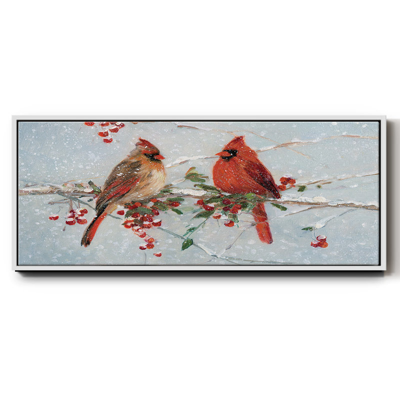 Cardinals in Winter - toile encadrée, H 24 po x l 60 po