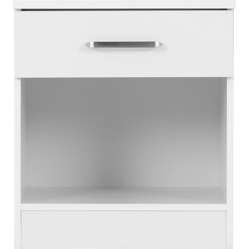 Sumrah 40cm W Manufactured Wood Bedside Table, White