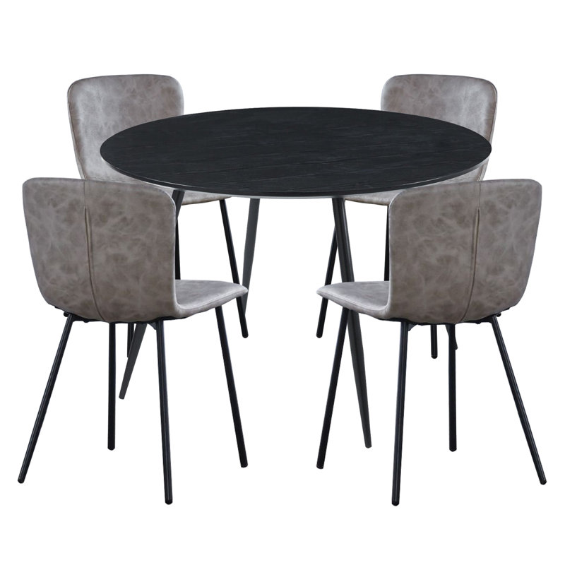 Mose 4 - Person Dining Set, Black