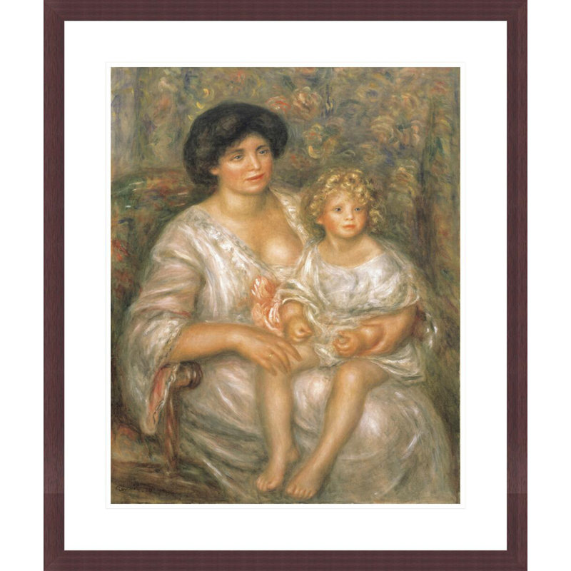 «Mother and Child (Madame Thurneyssen and Her Daughter)» par Pierre-Auguste Renoir, impression giclée encadrée