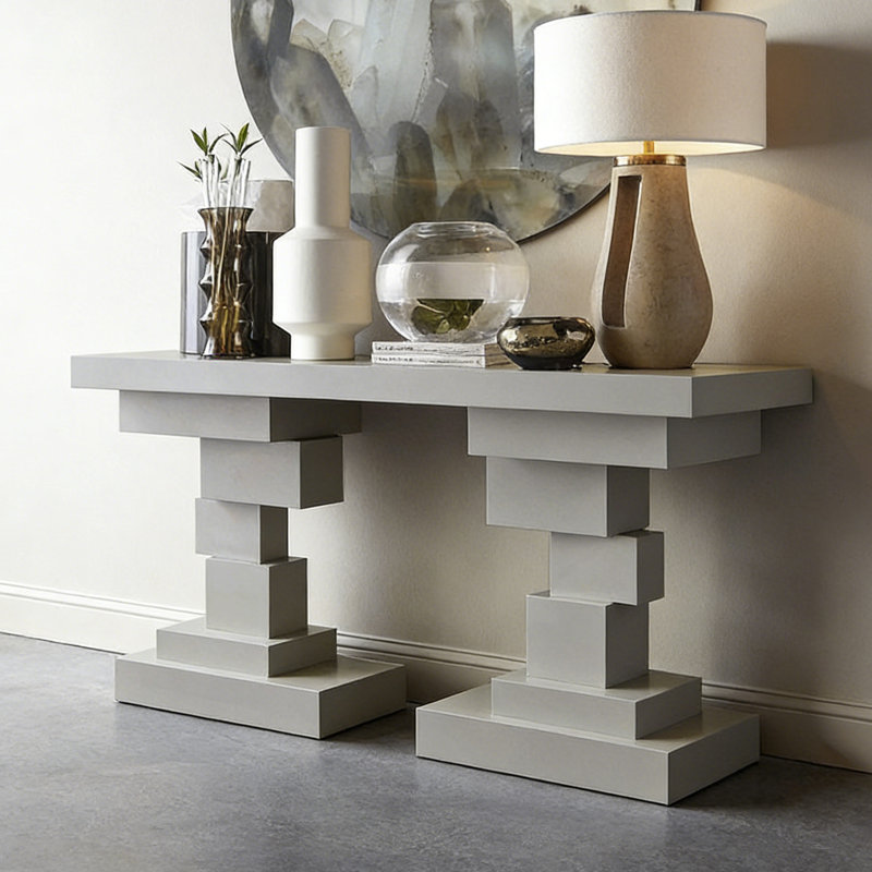 Console légère de luxe de style italien, H 33,5 po x l 51,2 po x P 15,7 po