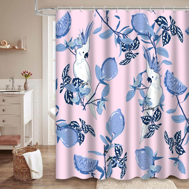 Rideau de douche Sweet Pastel Jungle Parrot Bird, L 72 po x l 84 po