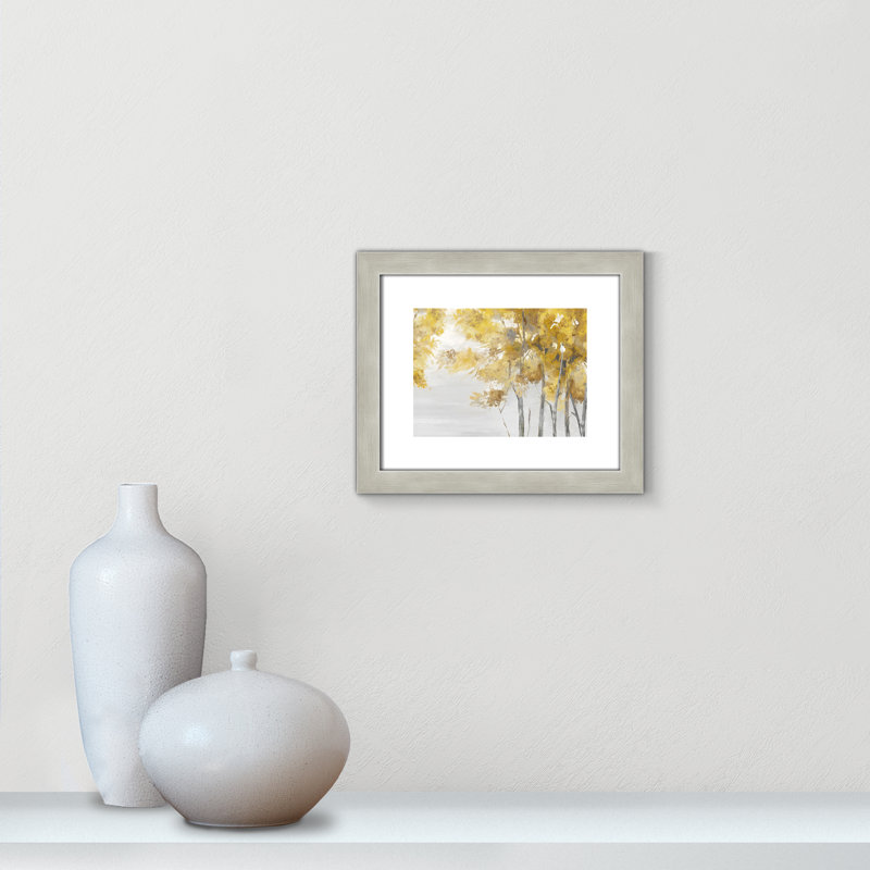 Jaune altruiste - Art encadré autoportant, Cadre argent chaud, H 13,5 po x l 15,5 po x P 1,25 po