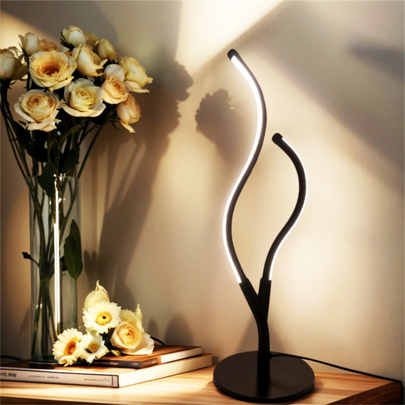 Modern LED Tree Branch Table Lamp, Adjustable Arm Bedside Night Light with Warm White Lighting, Decorative Desk Lamp for Bedroom