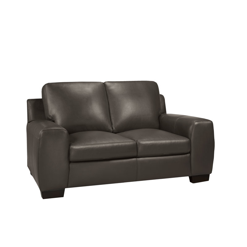 Causeuse Lynsey, Cuir moka, 36" H x 64" W x 37" D