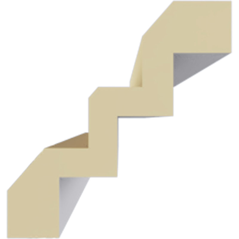 Primed White Polyurethane Geometric Crown Moulding Sample