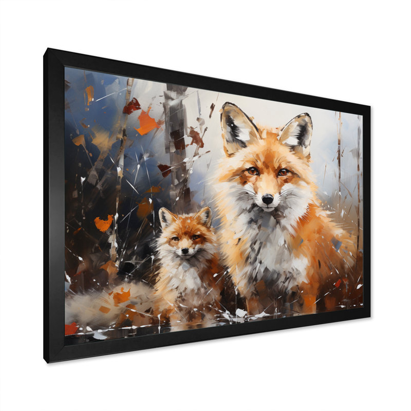 Animal Rusty Red Fox, reproduction d'art sur toile, Cadre photo noir, H 30 po x l 40 po x P 1,5 po