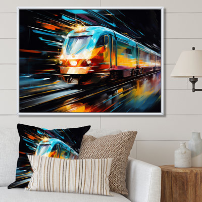 Abstracted Train Velocity - Transportation Canvas Wall Art