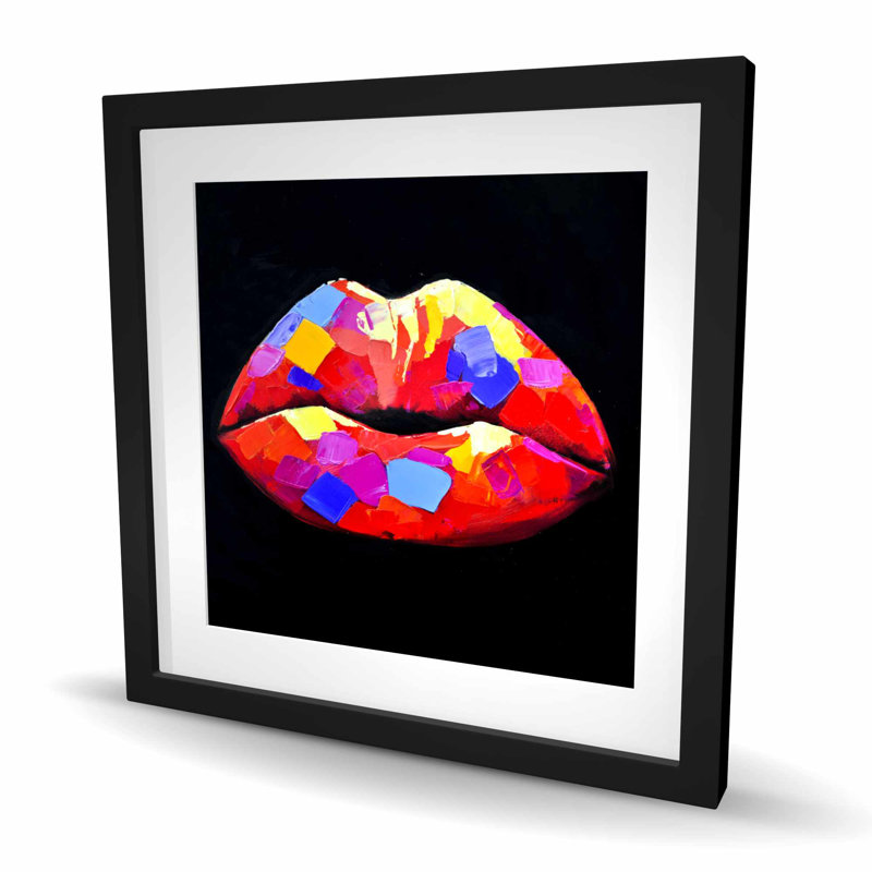 Coloré rouge à lèvres - Imprimé mat contemporain encadré femme