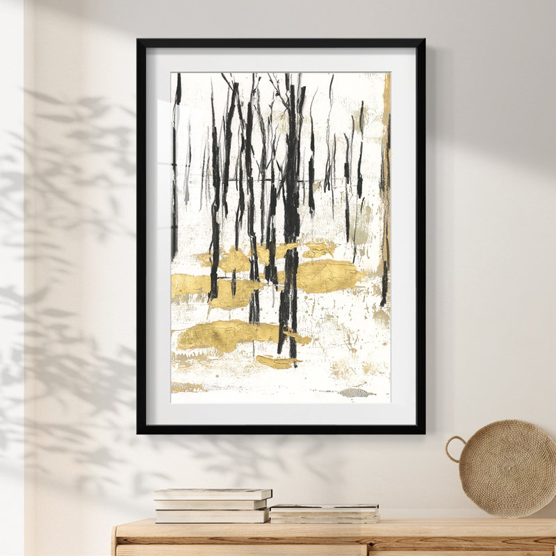 Hiver doré I - impression encadrée, H 28,5 po x l 20,5 po, Noir