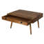  Solid Acacia Wood Coffee Table With Hand Carved Drawer 90x60cm