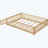 Floor Platform Bed with Fence Guardrails and Door