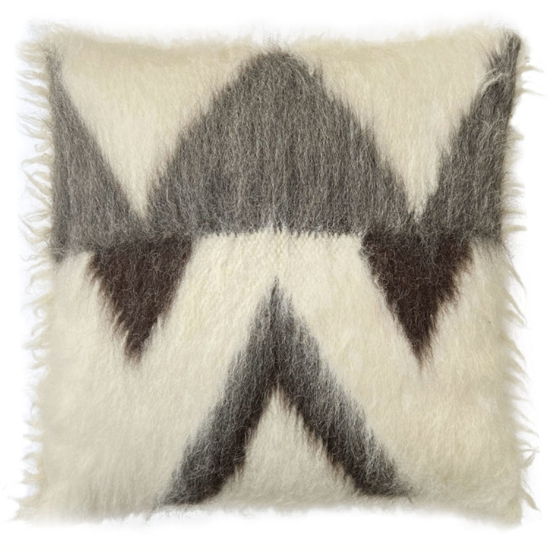  Recycled Wool Square Cushion 35" L Rustic Decorative Pillow for Indoor Use