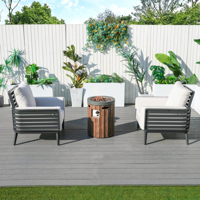 3-Piece Patio Furniture Set With Fire Pit
