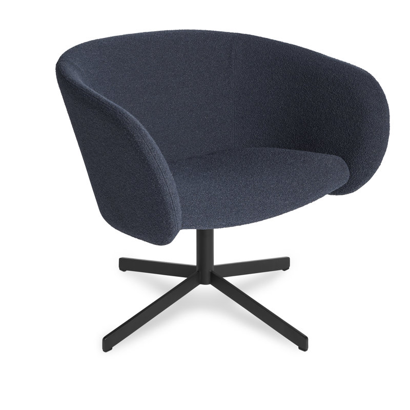 Close Encounter Swivel Barrel Chair, Elora Navy Viscose 