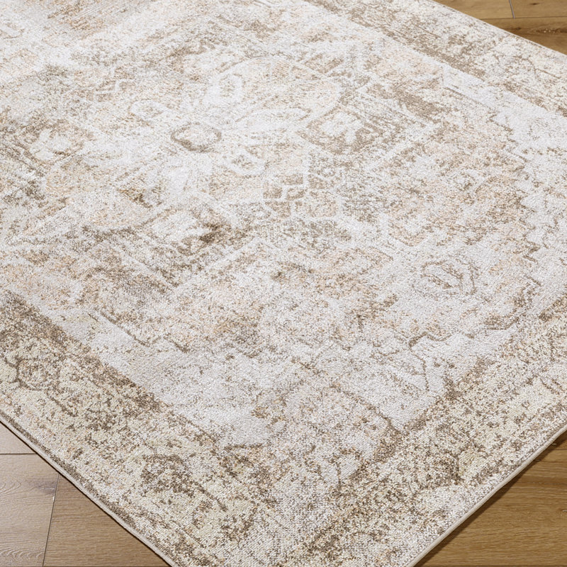 Purcell Machine Washable Traditional Boho Clay Dark Brown Area Rug, Rectangle 66 x 115cm