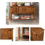 Buffet de rangement vintage en bois massif avec 2 tiroirs, armoires et tablette inférieure pour une meilleure organisation de la maison-523265368