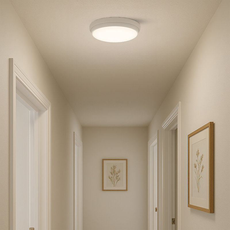 Modern LED Round Flush Mount Ceiling Light – 6500K Daylight White, Energy-Efficient, 50,000-Hour Built-in LED for Indoor Use
