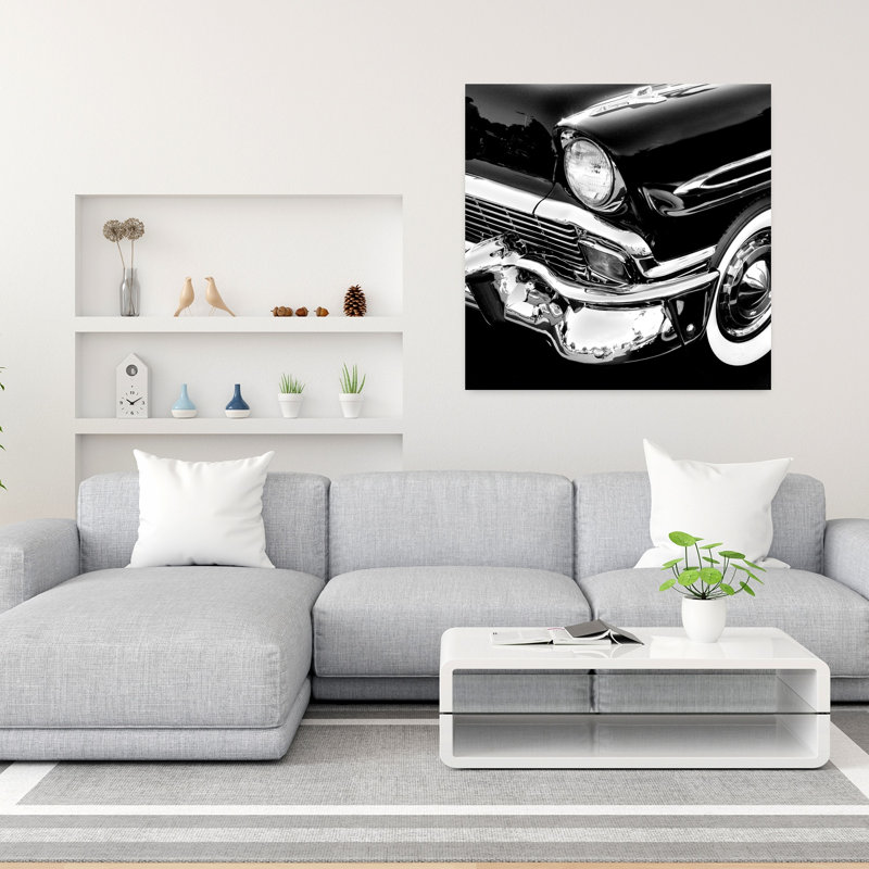 Voiture rétro, art contemporain, H 36 po x l 36 po
