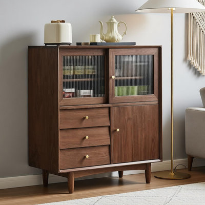 Commode décorative minimaliste entièrement en bois massif