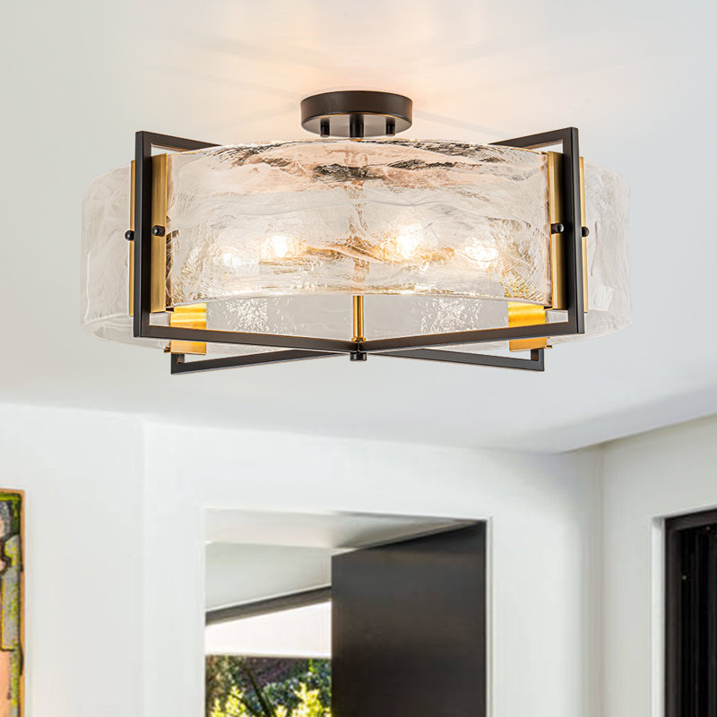 Cloud Glass Semi Flush Mount 