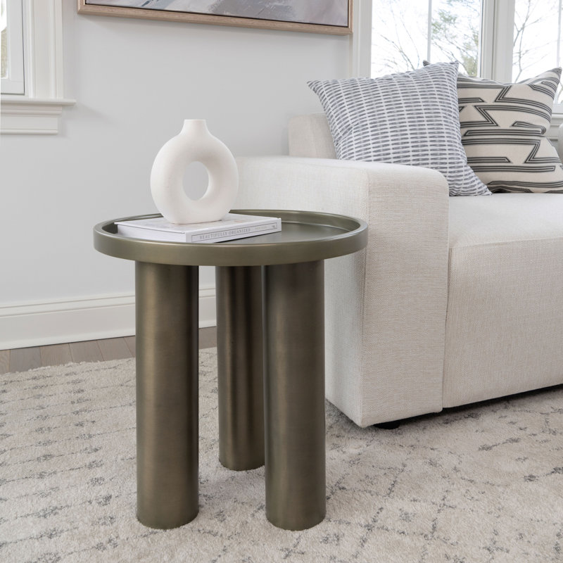 Sofia End Table, Industrial Nickel