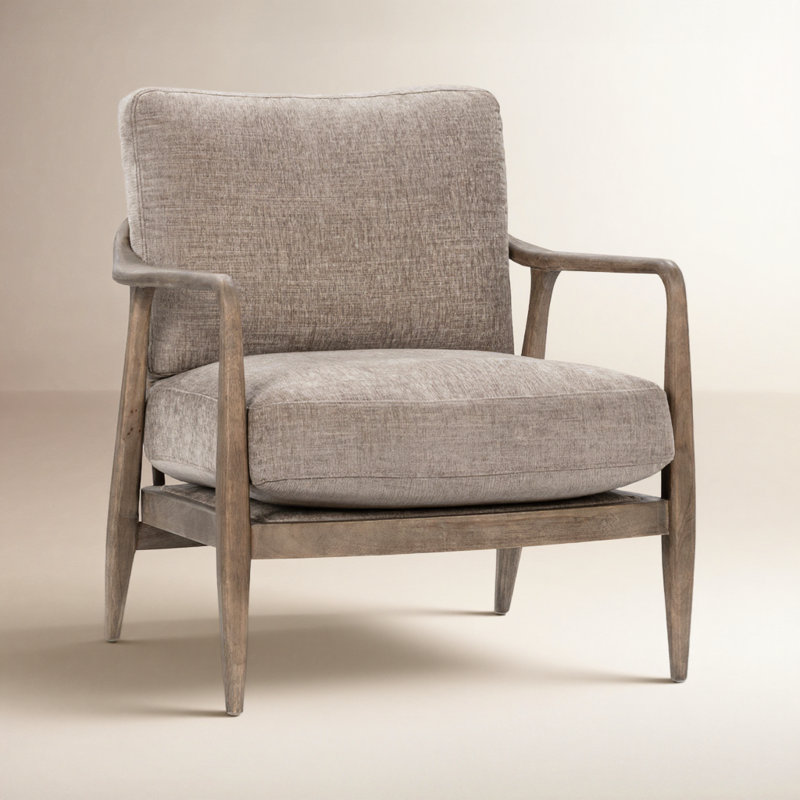 Armchair, Grayish Brown Polyester