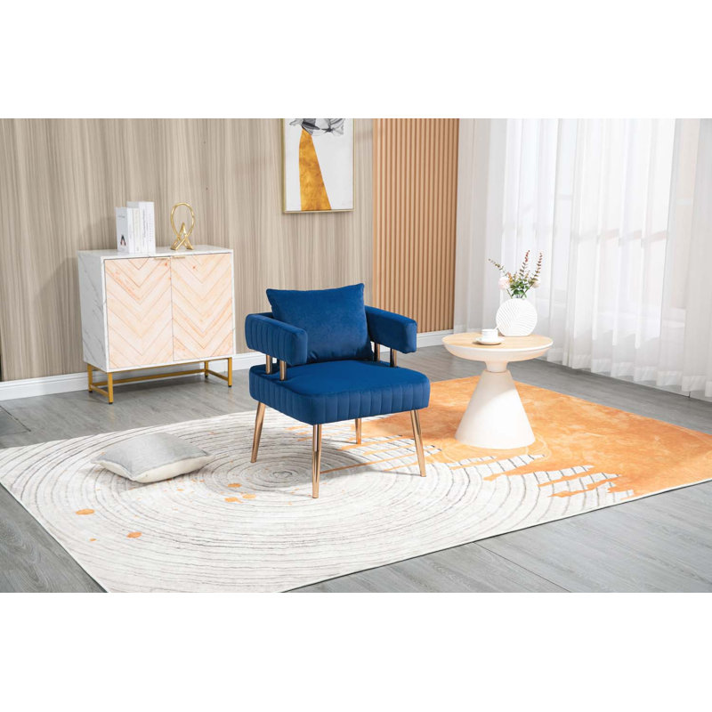 Chaise avec accoudoirs d'appoint, Polyester bleu