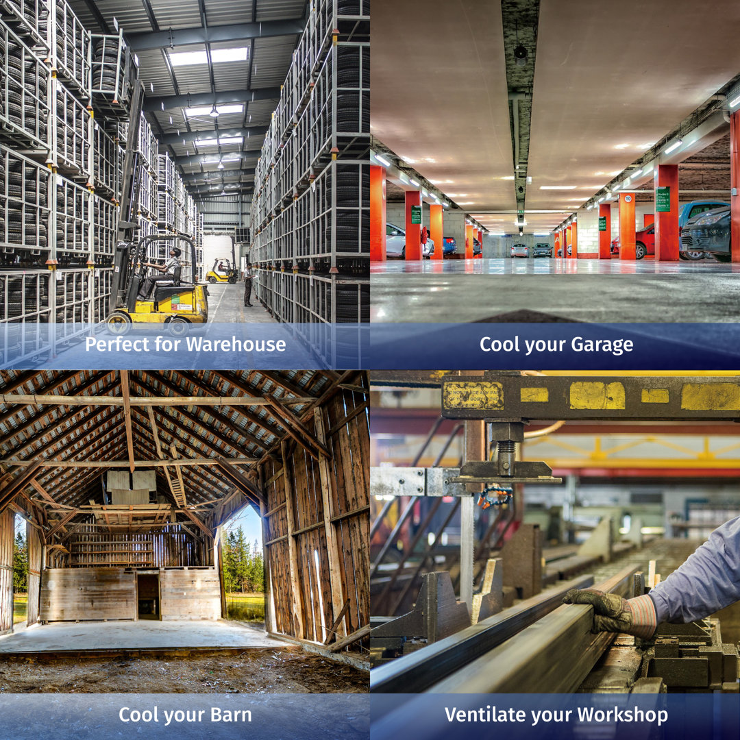 Tornado 16 Inch Pro Series High Velocity Oscillating Wall Mount Fan For Industrial, Commercial, Residential Use 3 Speed 2850 Cfm Ul Safety Listed Tornado Fans