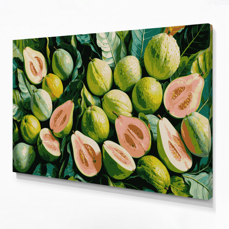 Art mural sur toile brun "Fruit goyave", H 11 po x l 14 po