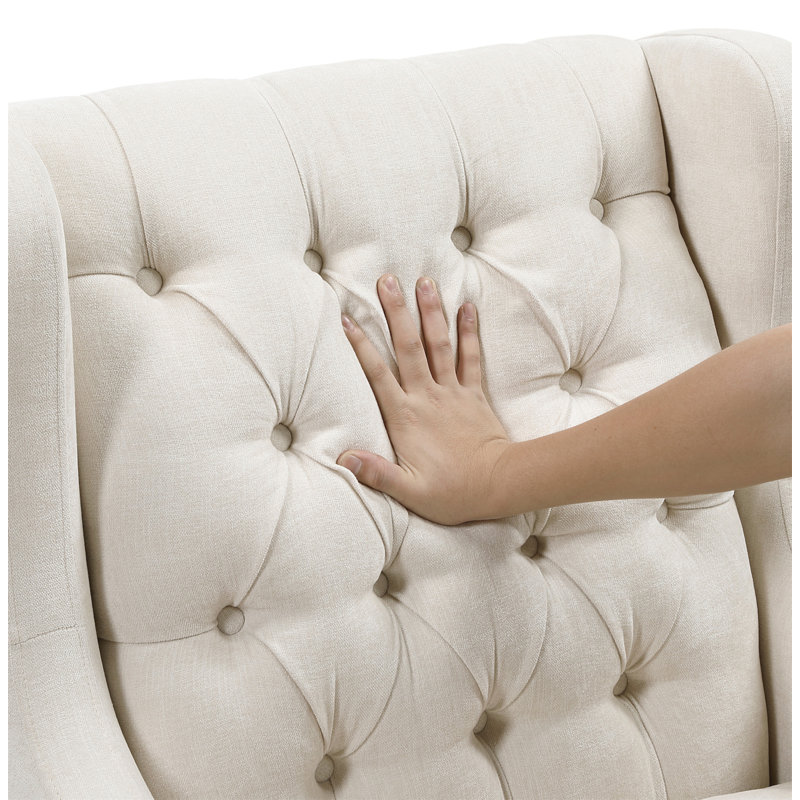 Fauteuil d'appoint confortable rembourré de mousse pour le salon, rehaussant le style intérieur, Beige