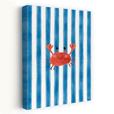 Affiche murale « Crabe rayé joyeux, crabe joueur, plage, océan »