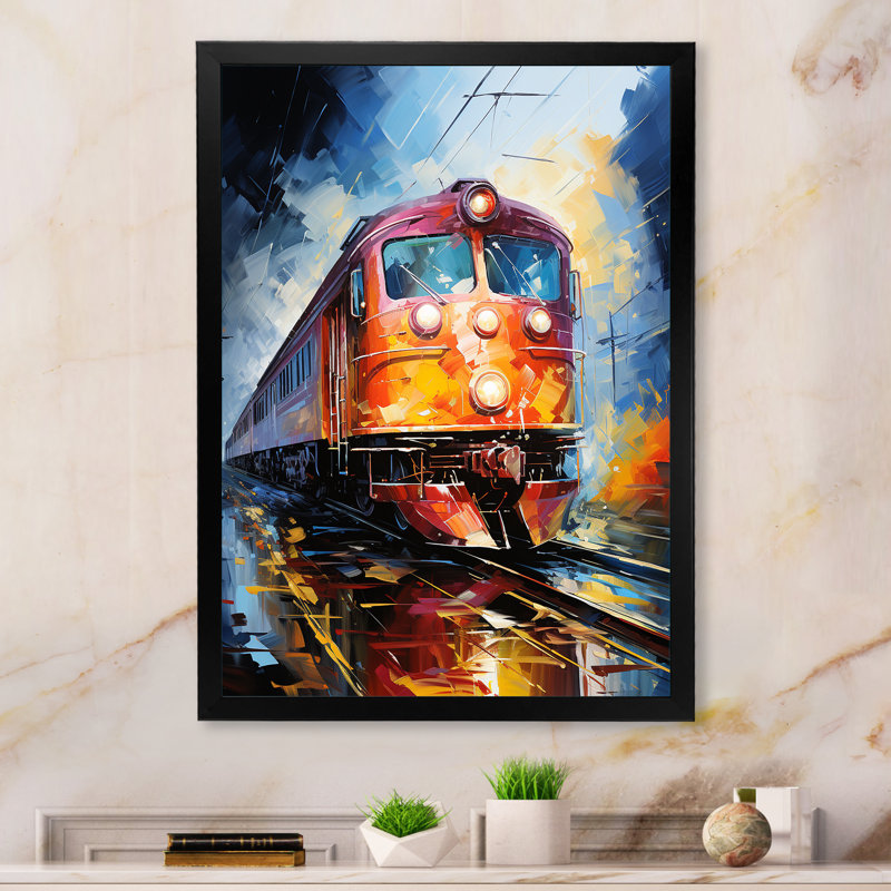 «Abstract Train Vibrant Motion II», reproduction sur toile, H 32 po x l 24 po x P 1 po, Cadre photo noir
