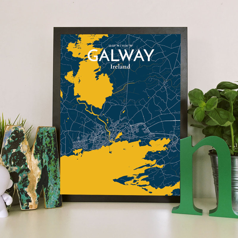Galway City Map - No Frame Print, 43.2cm H x 27.9cm W x 0.13cm D