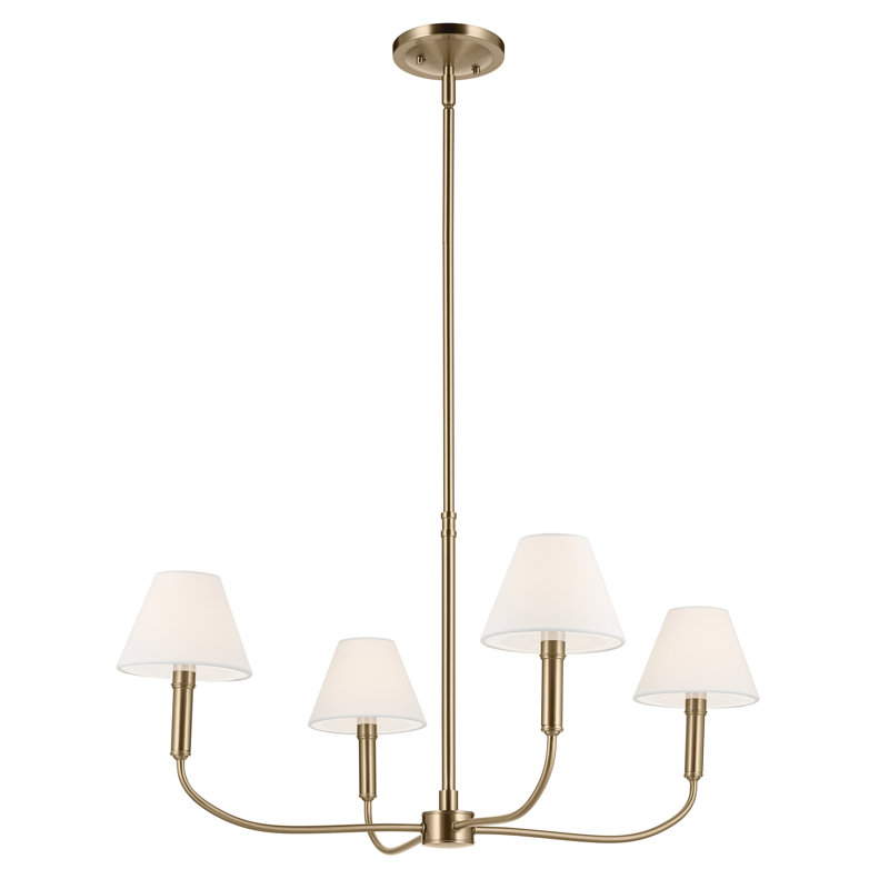 Lustre à bras traditionnel mis à jour, Bronze, H 15 po x l 30,75 po x P 30,75 po, 4