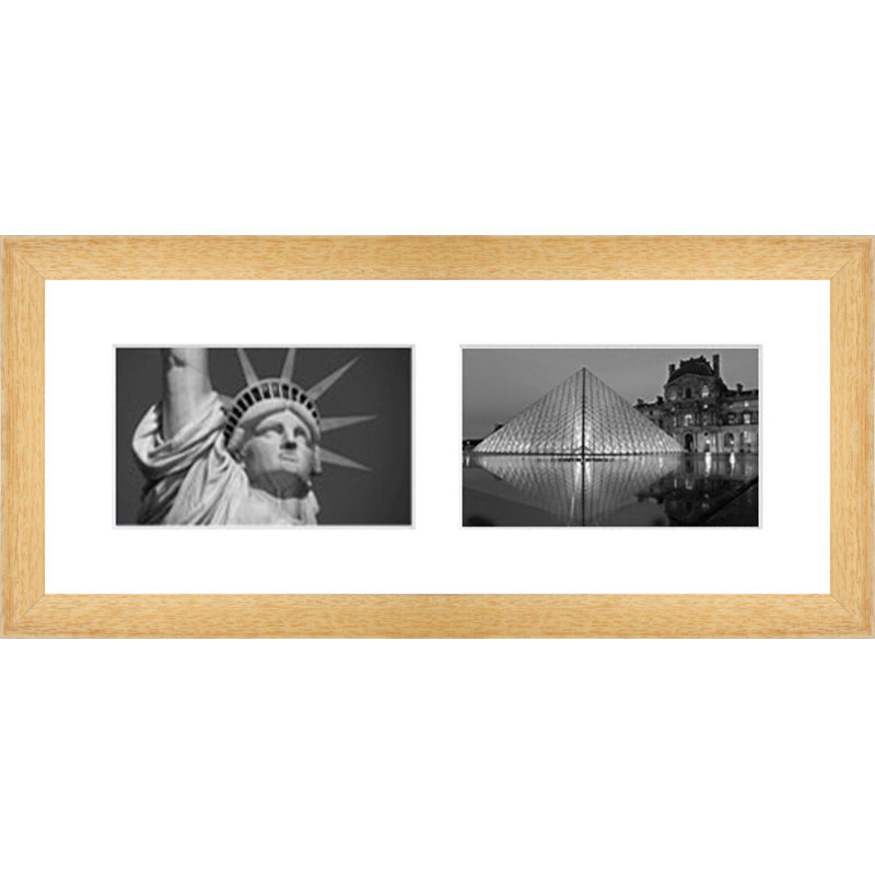 Hucker Wood Picture Frame with Mat, Natural Brown