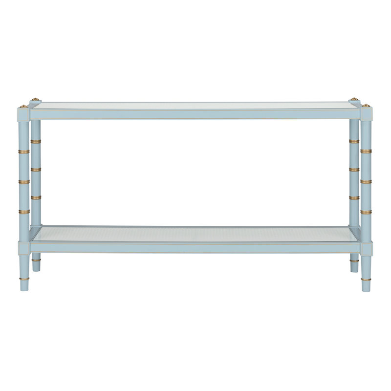 Conner Cane Console, Light Blue