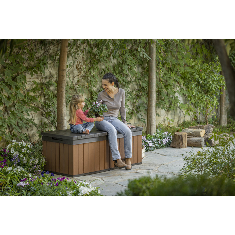 Darwin 100 Gallon Brown and Black Lockable Resin Deck Box