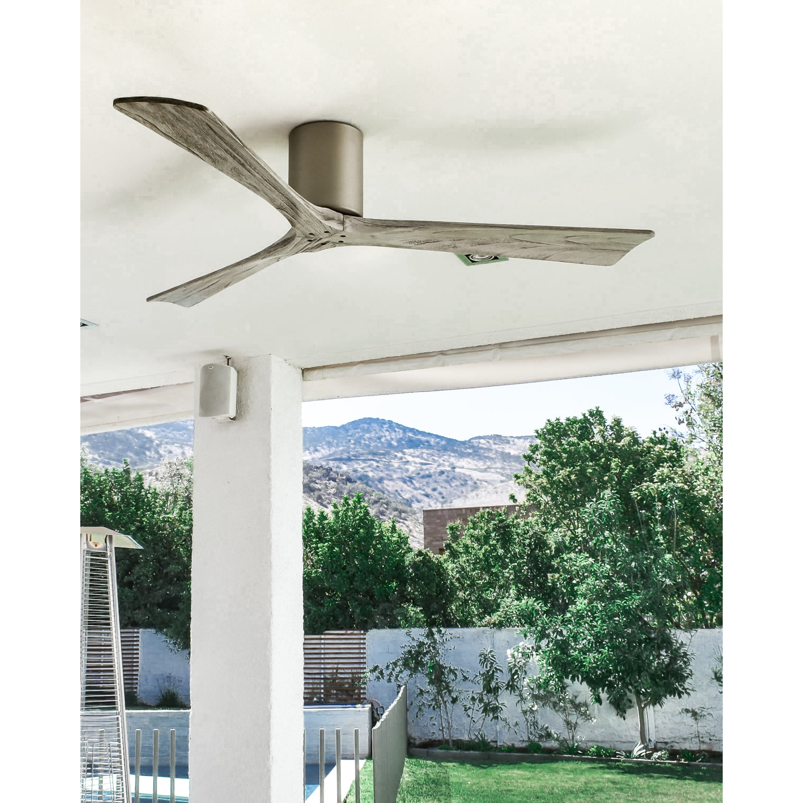 Olivier 3 Blade Ceiling Fan, Brushed Nickel, Barn Wood Tone, 60"