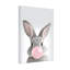 Ensemble de 1 tableau sur toile tendue représentant un adorable lapin soufflant de la gomme à mâcher-1140658615