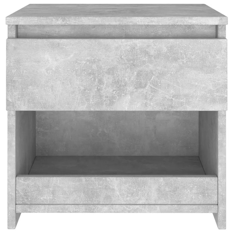 Cryal 40cm W Bedside Table, Concrete Grey