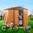 Metal Storage Unit With Protected Panels & Padlockable Door Yellow Brown Shed Rot Protection