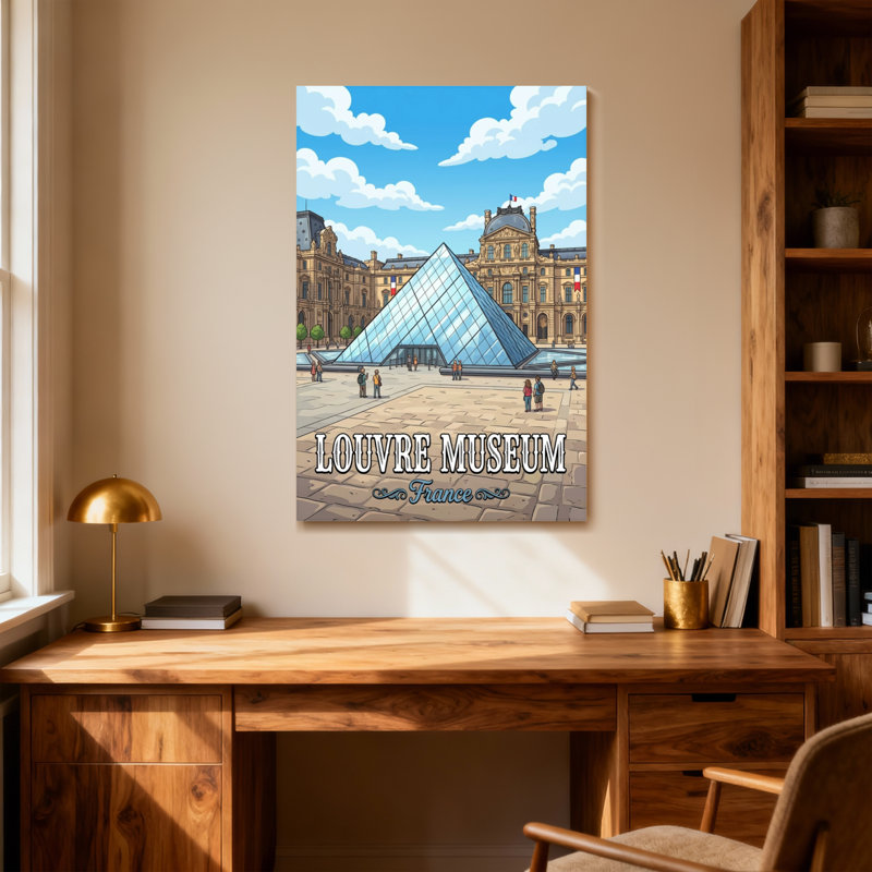 Paysage et paysages urbains, musée du Louvre, reproduction artistique en France, H 36 po x l 24 po