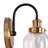 1-Light Black & Brass Wall Sconce with Seeded Glass Shade