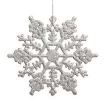 Glitter Snowflake and Dash Edge Wired Ribbon, 2-1/2-Inch, 10-Yard