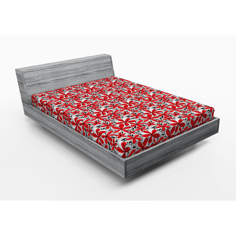 Microfiber Floral Fitted Sheet, Full Fitted Sheet